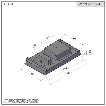 Coifa de Teto Crissair Ceilling  WD662 120cm
