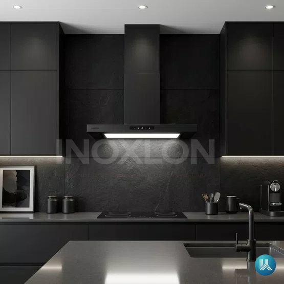 Coifa Elettromec Adria Parede Black Matte Connect 90cm 220V