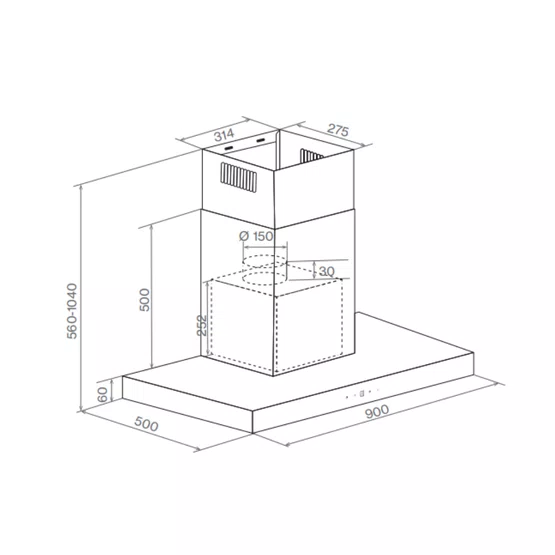 Coifa Elettromec Adria Parede Black Matte Connect 90cm 220V