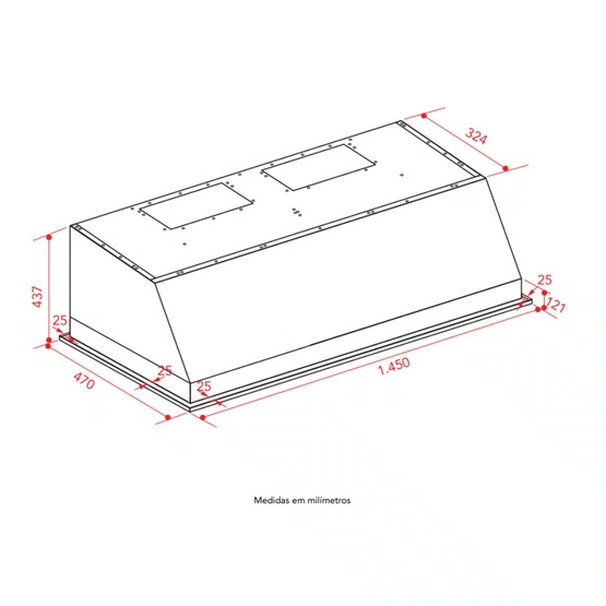 Coifa Elettromec Professional Churrasqueira Built-in 58 Polegadas 220V