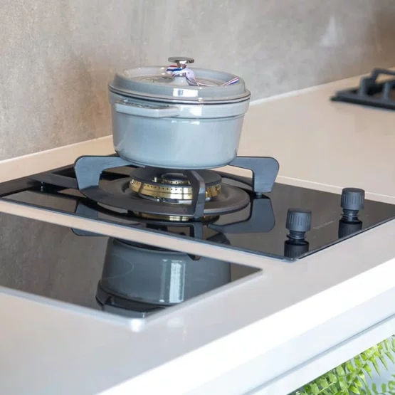 Cooktop Dominó Vetro Elettromec Dual Flame a Gás Vitrocerâmico 38 cm Bivolt
