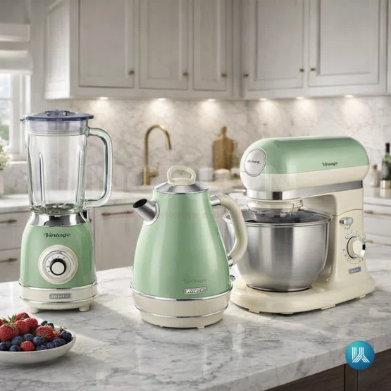 Combo Ariete Vintage Planetária 7V + Chaleira 1,7 Litros + Liquidificador Verde
