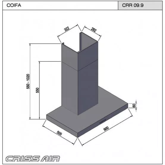 Combo Cozinha Crissair Cooktop Inox 304 4 Bocas 60cm e Coifa de Parede Soft