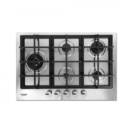 Combo Cozinha Crissair Signature Cooktop Inox 304 5 Bocas 75cm e Coifa de Parede Soft 1.050 m³/h