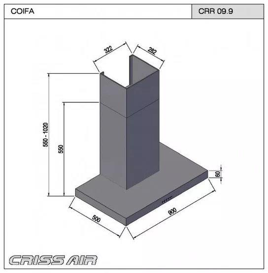 Combo Cozinha Crissair Signature Cooktop Inox 304 5Q + Coifa de Parede Soft 1.050 m³/h