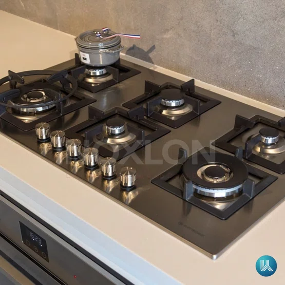 Combo Cozinha Elettromec Ilha Connect | Cooktop Quadratto 6 Queimadores, Coifa Wi-Fi e Torre Quente Luce