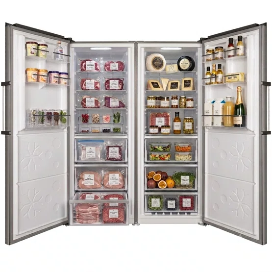 Combo Duo Side by Side Refrigerador e Freezer Conversível Cuisinart Arkton Inox 760L