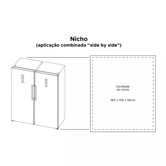Combo Duo Side by Side Refrigerador e Freezer Conversível Cuisinart Arkton Inox 760L