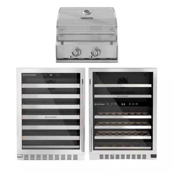 Combo Elettromec adega e Cervejeira + Churrasqueira de Embutir Inox 220V
