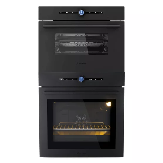 Combo Elettromec Black Matte: Micro-ondas a Vapor 45L + Forno a Vapor 74L  220V