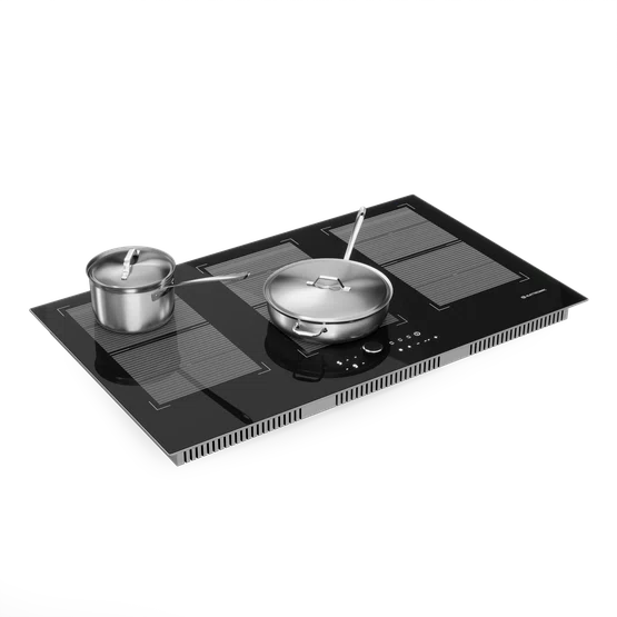 Combo Elettromec Coifa Sollevare 90cm + Cooktop de Indução 6 Semi Flex Zone Linha Vetro