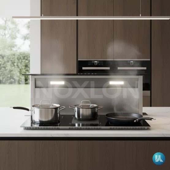 Combo Elettromec Coifa Sollevare 90cm + Cooktop de Indução 6 Semi Flex Zone Linha Vetro
