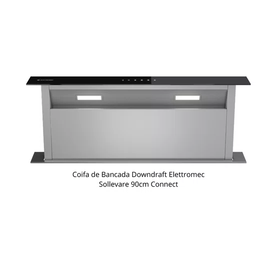 Combo Elettromec Coifa Sollevare 90cm + Cooktop de Indução 6 Semi Flex Zone Linha Vetro