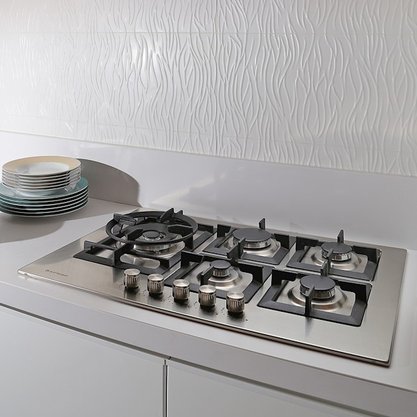 Combo Elettromec Torre Sole + Coifa de Ilha Milano + Cooktop Quadratto 90 cm