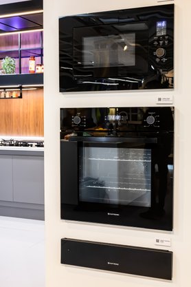 Combo Elettromec Torre Vetro + Cooktop 90cm Vetro + Coifa de Parede Serata 90cm