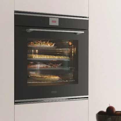 Combo Franke Forno Elétrico Pirolítico Mythos FMY 99 + Forno Micro-ondas Combinado Mythos FMY45 + Gaveta Aquecida Mythos FMY 14