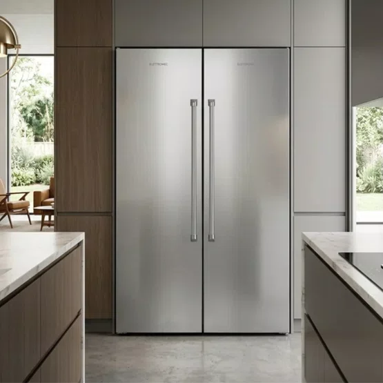 Combo Inox Duo Elettromec Refrigerador de Piso + Freezer 559L 220V