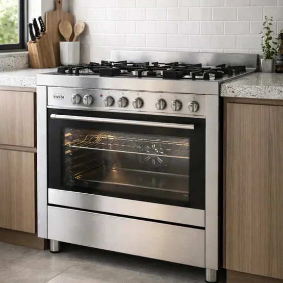 Combo Invita Fogão Semiprofissional 75cm e Coifa de Parede 80cm Inox 220V