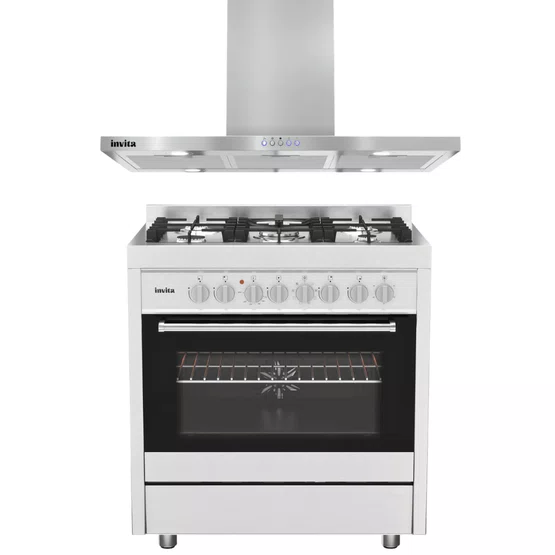 Combo Invita Fogão Semiprofissional 75cm e Coifa de Parede 80cm Inox 220V
