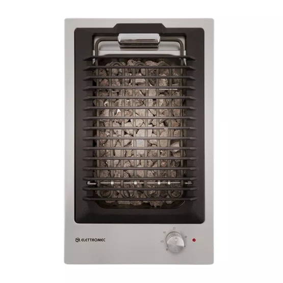 Combo Premium Elettromec: Coifa de Parede Motor Duplo + Churrasqueira de Embutir a Gás + Cooktop Dominó Pedras Vulcânicas 220V