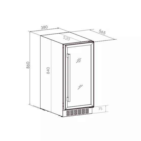 Conjunto de Adega 25 Garrafas e Cervejeira 88L de Embutir Elettromec com Porta em Vidro e Inox