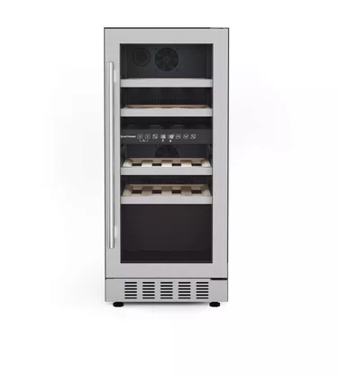 Conjunto de Adega 26 Garrafas e Cervejeira 86L de Embutir Elettromec com Porta em Vidro e Inox -