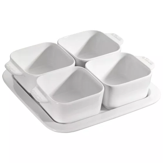 Conjunto de Aperitivos em Cerâmica 5 peças Staub 19cm Branca