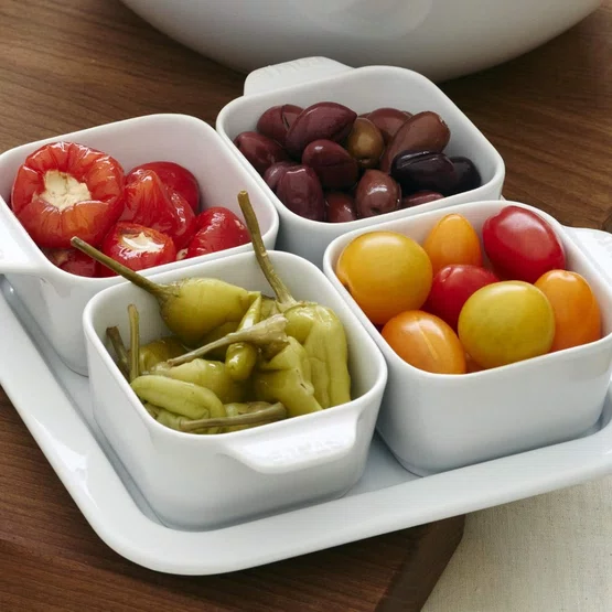 Conjunto de Aperitivos em Cerâmica 5 peças Staub 19cm Branca