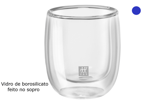 Conjunto de Copos Para Espresso Zwilling Sorrento em Vidro Com Parede Dupla - 80ml