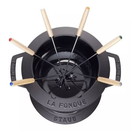 Conjunto Fondue Staub Ferro Fundido Preto 16cm