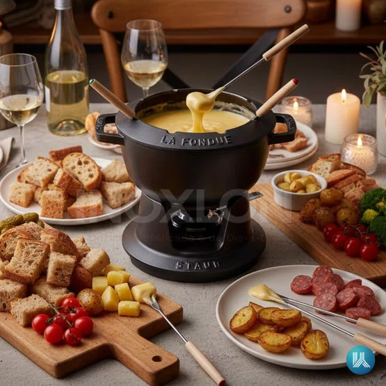 Conjunto Fondue Staub Ferro Fundido Preto 16cm
