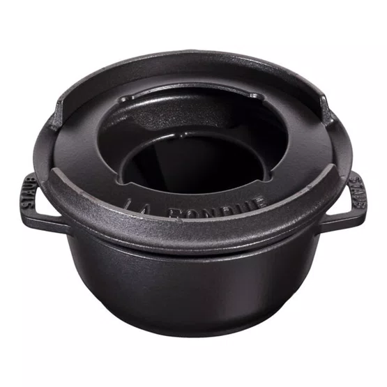 Conjunto Fondue Staub Ferro Fundido Preto 18cm