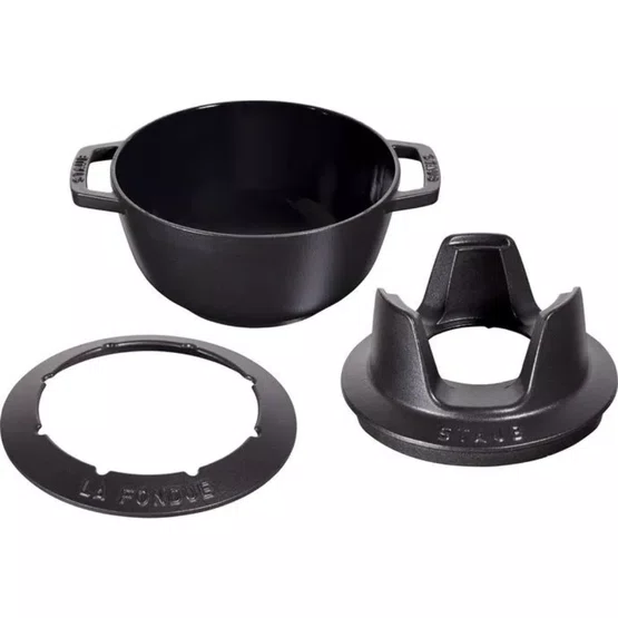 Conjunto Fondue Staub Ferro Fundido Preto 18cm