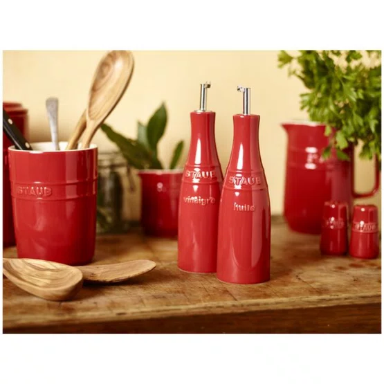 Conjunto Óleo e Vinagre Staub em Cerâmica 250ml Cereja