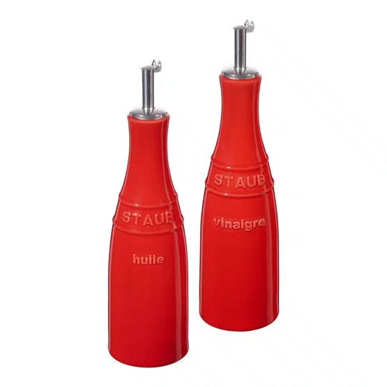 Conjunto Óleo e Vinagre Staub em Cerâmica 250ml Cereja