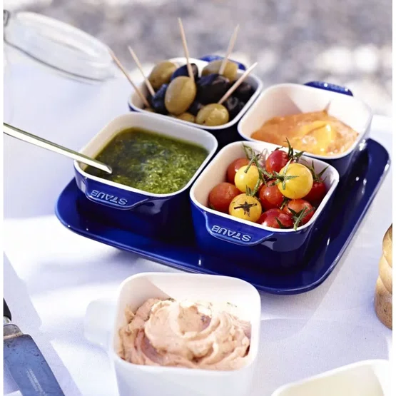 Conjunto para Aperitivos em Cerâmica Staub  5pcs, 19x19cm Azul Marinho