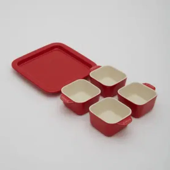 Conjunto Staub em Cerâmica para Aperitivos 5 Peças Cereja