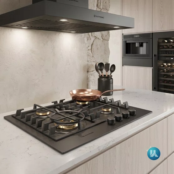 Cooktop a Gás Elettromec Black Matte 60cm 4Q CKG-4Q-60-BM-3TNA