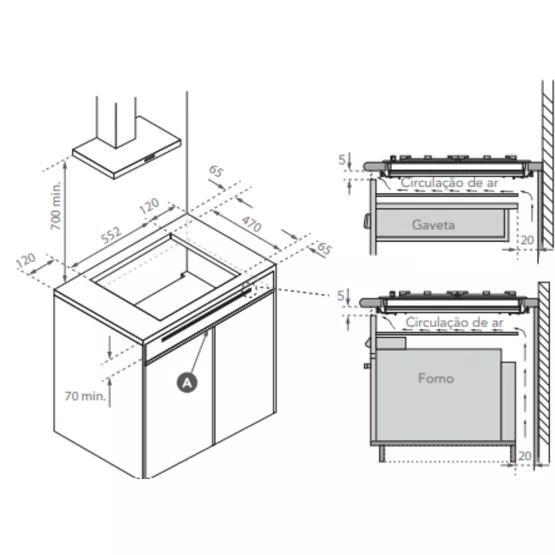 Cooktop a Gás Elettromec Black Matte 60cm 4Q CKG-4Q-60-BM-3TNA