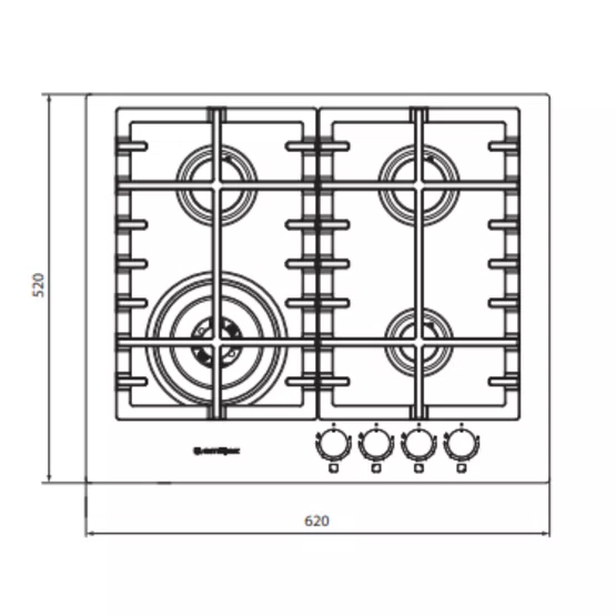 Cooktop a Gás Elettromec Black Matte 60cm 4Q CKG-4Q-60-BM-3TNA