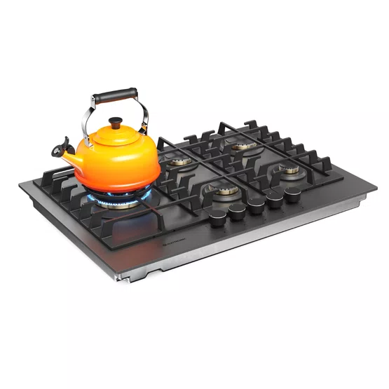 Cooktop a Gás de Embutir Elettromec Black Matte 75cm 5Q 220V CKG-5Q-75-BM-3TNA