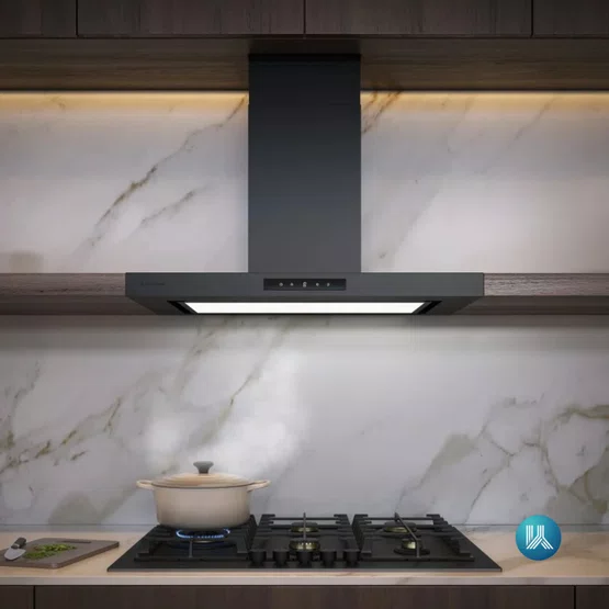 Cooktop a Gás de Embutir Elettromec Black Matte 75cm 5Q 220V CKG-5Q-75-BM-3TNA