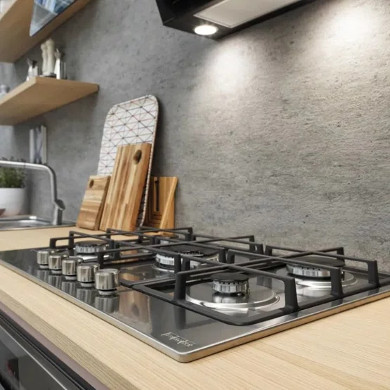 Cooktop à Gás Inox FHSM 905 Franke 5 Queimadores Dupla Chama Lateral 90cm 220V