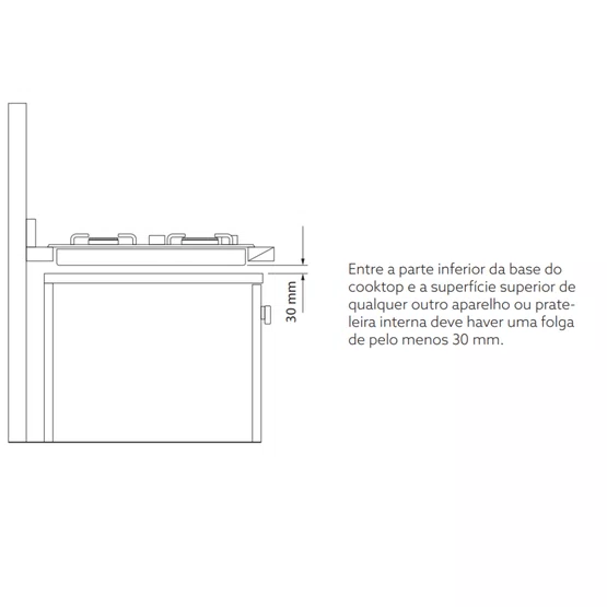 Cooktop Invita a Gás Dual Flame Inox Bivolt 70cm