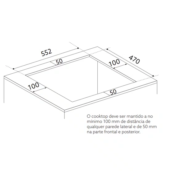 Cooktop Invita a Gás Dual Flame Inox Bivolt 70cm