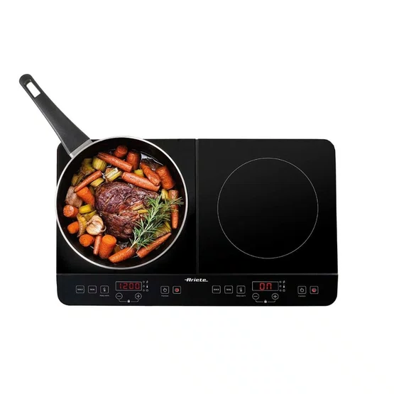 Cooktop de Indução 1998 Ariete Portátil Vitrocerâmico Touch 2 Queimadores Preto