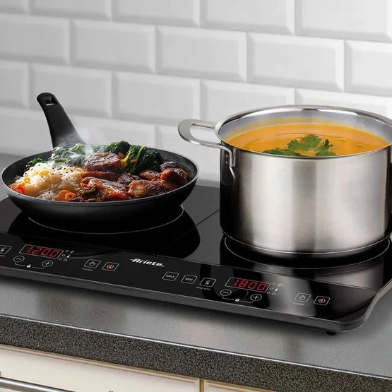 Cooktop de Indução 1998 Ariete Portátil Vitrocerâmico Touch 2 Queimadores Preto