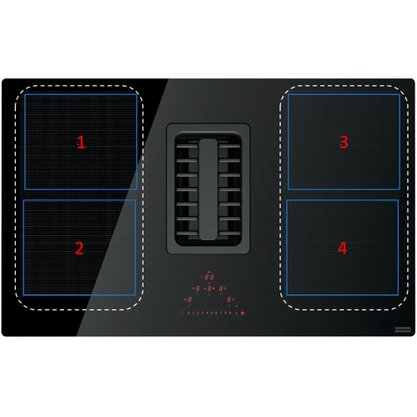 Cooktop de Indução Com Coifa Integrada Franke Extractor Mythos FMA 839 83x52cm