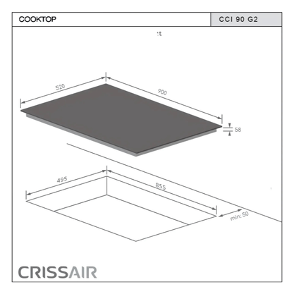 Cooktop de Indução Crissair All Black CCI 90 Flex Zone 220V 90cm