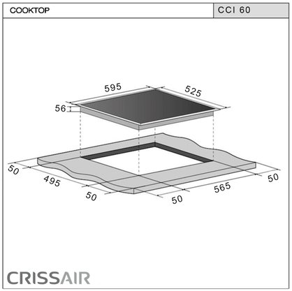 Cooktop de Indução Crissair All Black CCI 60 Flex Zone 220V 60cm